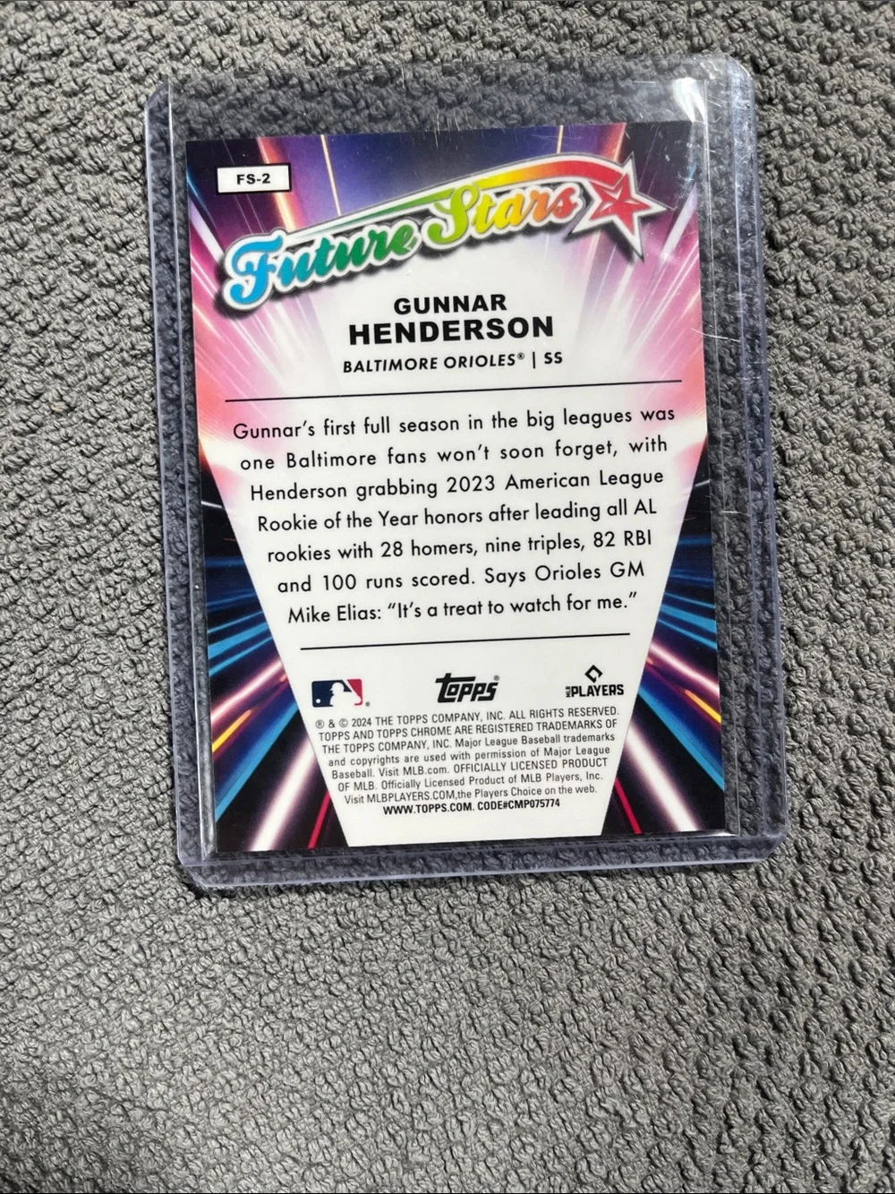 2024 Topps Chrome Gunnar Henderson Future Stars #FS-2